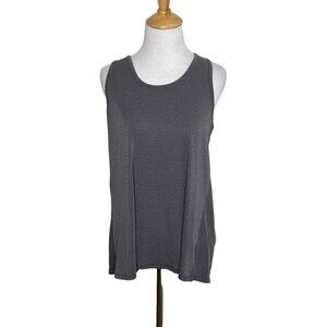 Athleta Essence Tie Back Open Back Gray Grey Textured Tank Top Size XS